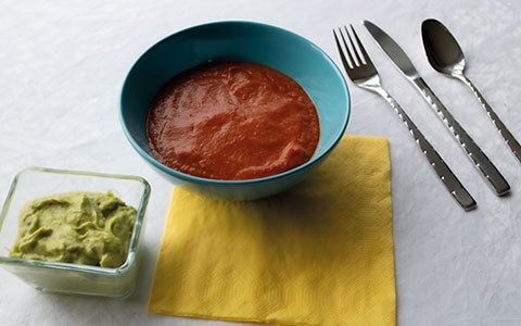 Tomatoe Soup In A Bowl In Table